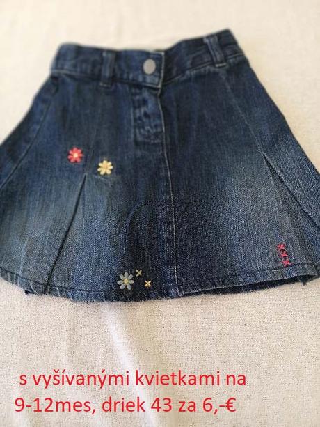 Riflové krátke nohavice a hlavne sukne, 98