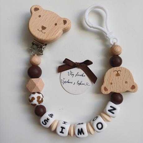 Retiazka na cumlík s karabinkou pre chlapčeka, 