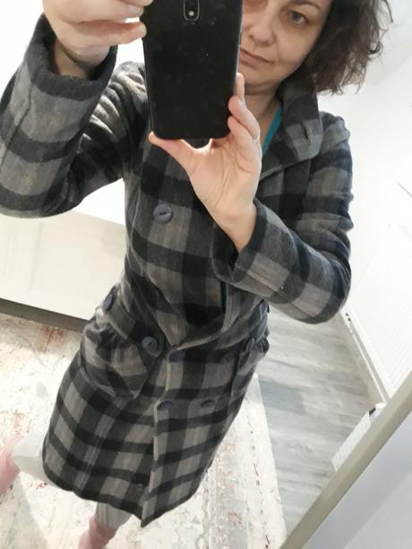 Vlnený kabát flyan autorský, xs