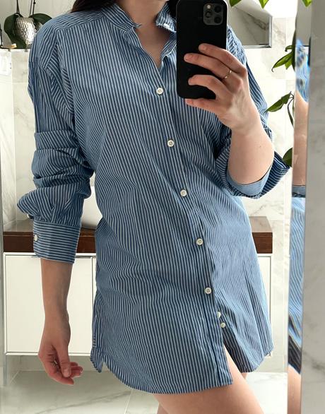 Upcyklovaná pruhovaná košeľa slovenská výroba, s