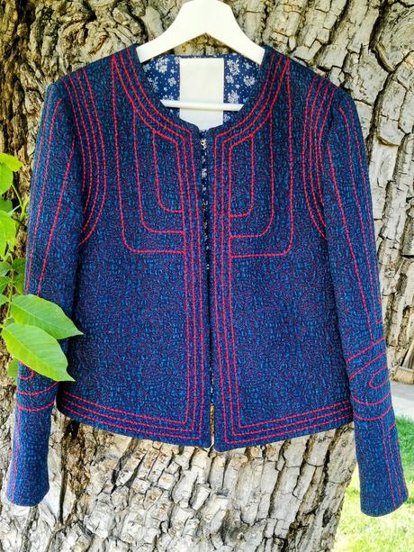 P_jean - originálny kabátik vo folklórnom štýle, m