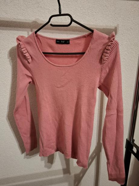 Svetríkové tričko s volánikmi, f&f,s