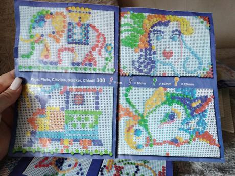 Peg art farebná mozaika s hríbikmi, 