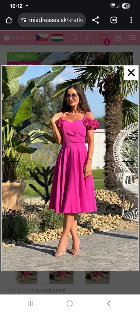 Cyklámenové šaty mia dresses, s