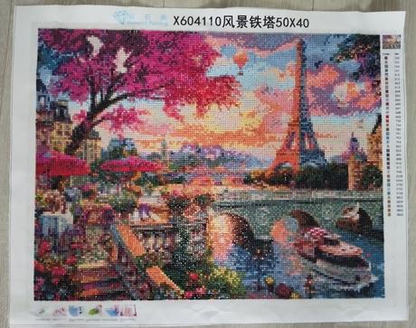 Nový hotový diamantový obraz-"eiffelova veža", 