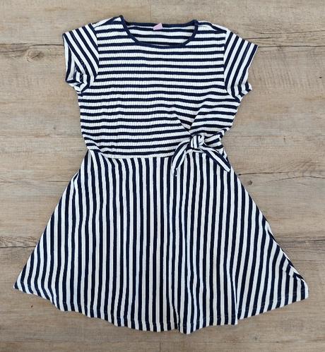 Pásikavé šaty s uzlíkom, dopodopo,128