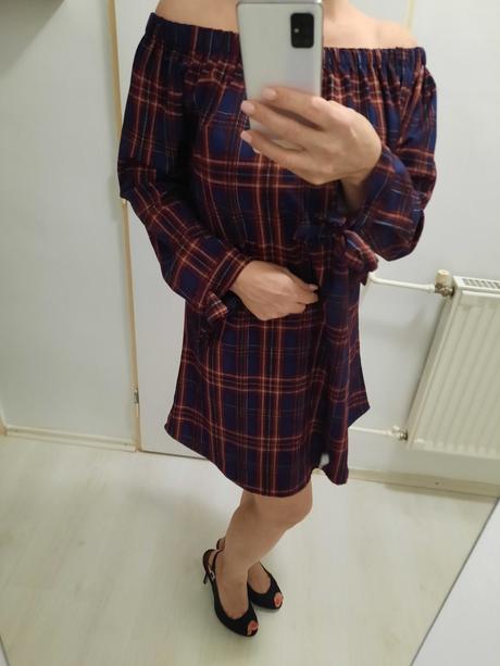 Kockované šaty alebo tunika, m