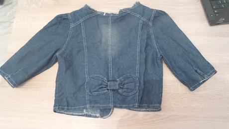 Tenká riflová vybíjaná bundička/bolerko, s