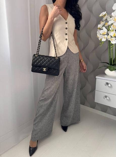 H&m - ľanový komplet, 34