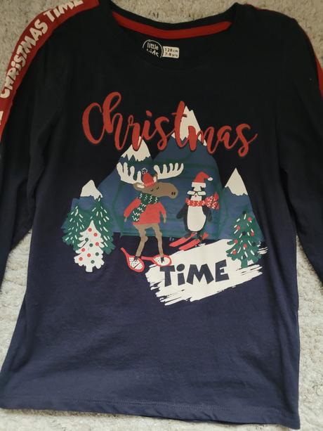 Tricka s vianočným motívom dvojičky little kids, 128