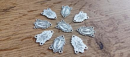 Ružencový medzikus - 20x14 mm - strieborný, 