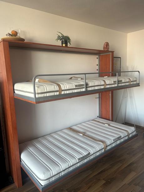 Vyklápacia skriňová poschodová posteľ, šírka (cm): 90,dĺžka (cm): 200