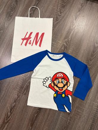 H&m tričko super mario na 4-6 rokov, h&m,110