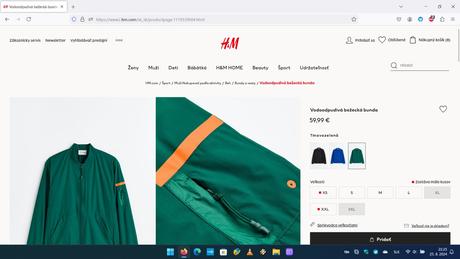 Zimná bunda hm, bombéra hm, h&m,l