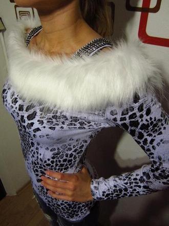 Svetrík s kožušinkou, s