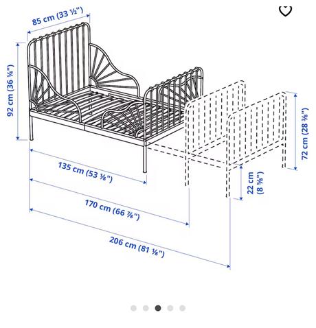 Rastúca modrá posteľ minnen ( ikea) aj s matracom, šírka (cm): 80,dĺžka (cm): 130
