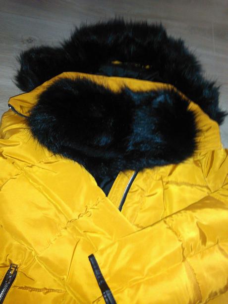 Medovožltá zimná dlhá bunda, gate,38