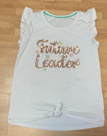 Biele tričko s filtrovým nápisom future leader, 152