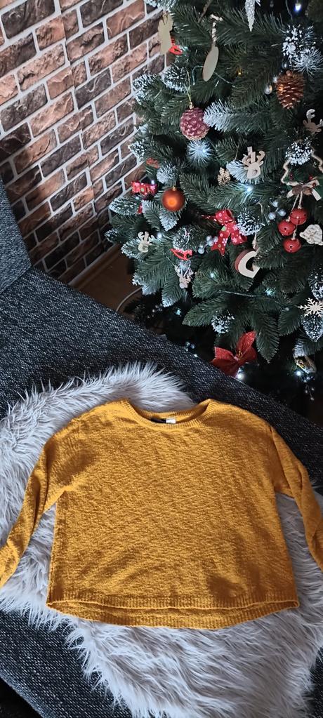 Horčicový svetrík, h&m,xs
