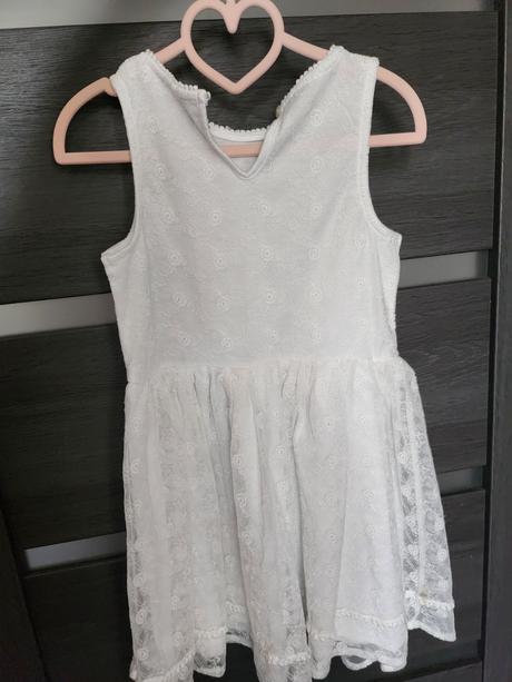 Čipkovane biele saty 122/128, 122