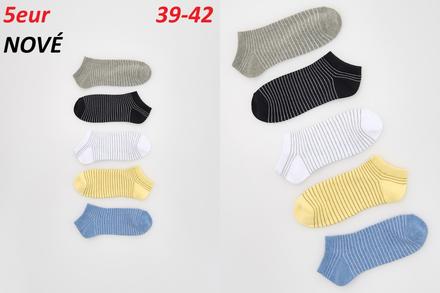Ponožky členkové 5-balenie pásikavé, reserved,39 / 42