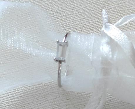 Strieborný prsteň baguette,