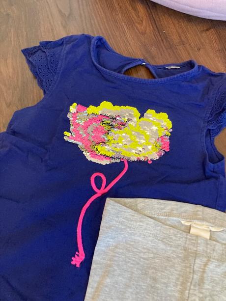 Leginky 2ks+tricko 110/116, h&m,110