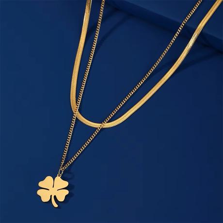 Dvojitá retiazka z chirurgickej ocele so štvorlís,