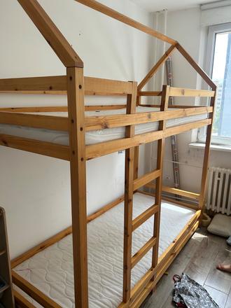 Postel poschodova montessori domcek, šírka (cm): 90,dĺžka (cm): 200