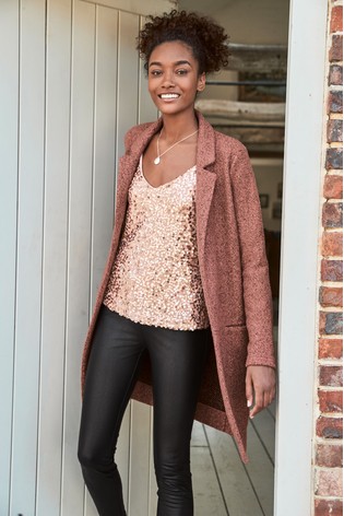 Dlhý bledoružový sveter, next,40 / l