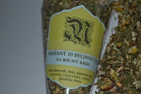 Čaj na bolesť krížov miešaný z 10 byliniek,