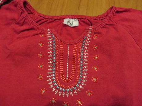 Dievčenské tričko s výšivkou - veľ. 86 - 12-18m, f&f,86