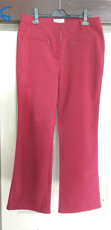 Tenké bordové nohavice, 38