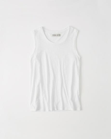 Biele tielko abercrombie&fitch s a l, abercrombie&fitch,l / s
