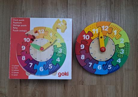 Drevené puzzle goki "hodiny", 
