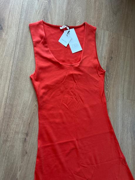 Koralové midi šaty zara, zara,36 / 38 / m / s