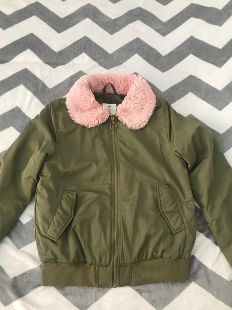 Bomber bunda s kožušinkou, h&m,164