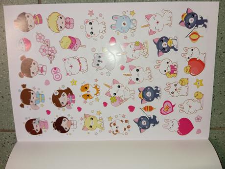 Manga kawaii color omaľovánka s nálepkami, 
