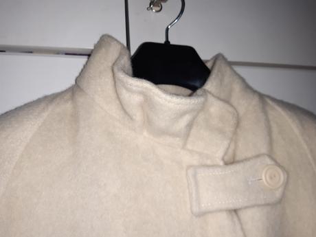 Biely dlhý flaušový zimný kabát veľ. 48, xxl, 48