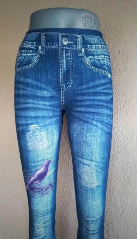 Legíny džínsový vzhľad, s/m, m / s