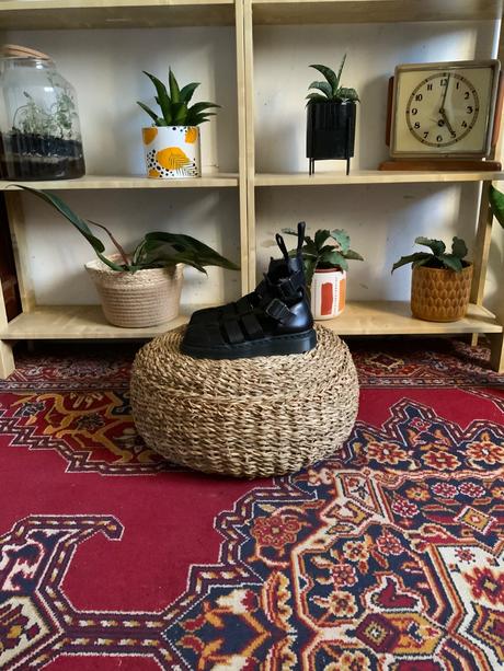 Dr martens sandále vysoké čierne kozenne, 36