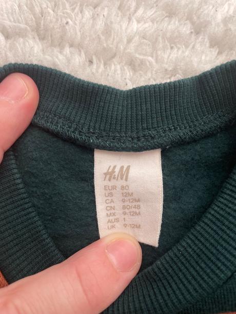 Tmavozelena mikina lesne zvieratka h&m, h&m,80