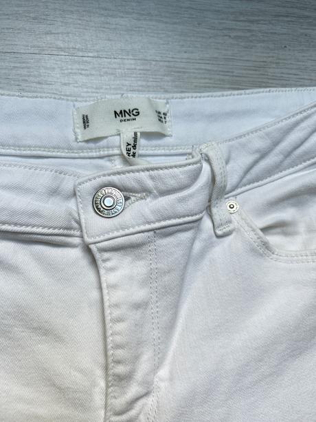 7/8 elastické biele rifle, mango,40