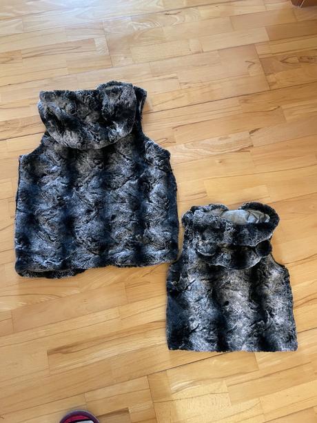 Kožuškové vestičky pre maminu a dcéru., lindex,s