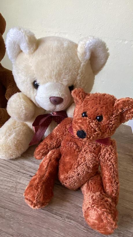 Rodinka mackov vintage dekorácia,