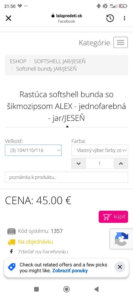 Softshellova bunda ľaľa, 104