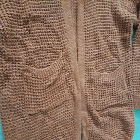 Škoricovo-oranžový kardigan s kapucňou, m