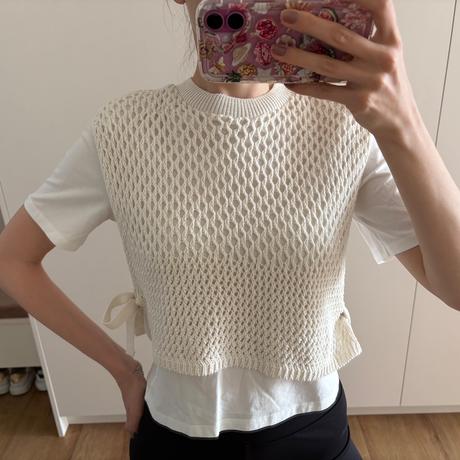 Tričko s pletenou vestou, zara,s