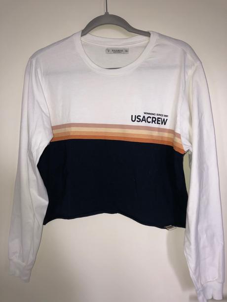 Kratšie tričko/mikina, pull&bear,s