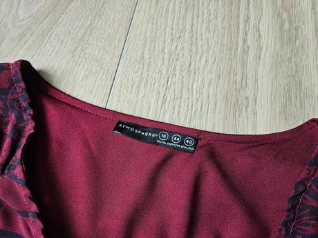 Bordová blúzka s volánikom a širokými rukávmi, atmosphere,xl